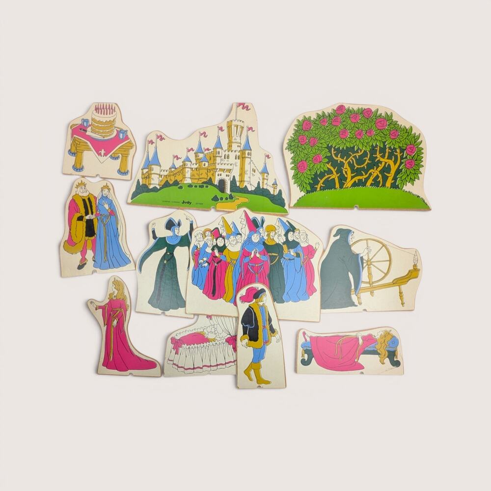 Vintage Judy Company Sleeping Beauty Wooden Story Set